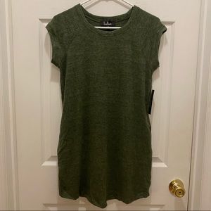 Lulu’s forest green comfy casual shift dress